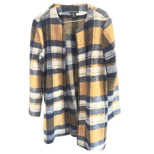 Cynthia Rowley Multicolor Plaid Open Cardigan